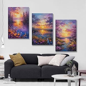絵画 インテリア　絵　油絵　uF6-111309　風景（朝陽、夕陽） 71dzmpeznsL._UF350,350_QL50_.jpg